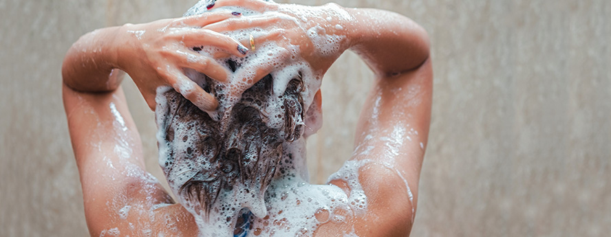 Women showering morning