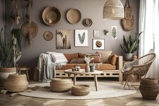 stylish-and-modern-boho-inspired-living-room-with-carpet-rattan-furniture-pillows-plants-wall-...jpg