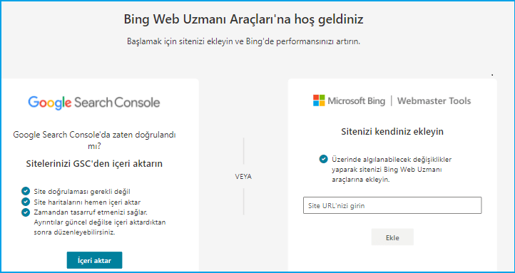 Bing ve Yahoo Site Ekleme